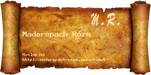 Maderspach Róza névjegykártya