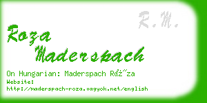 roza maderspach business card